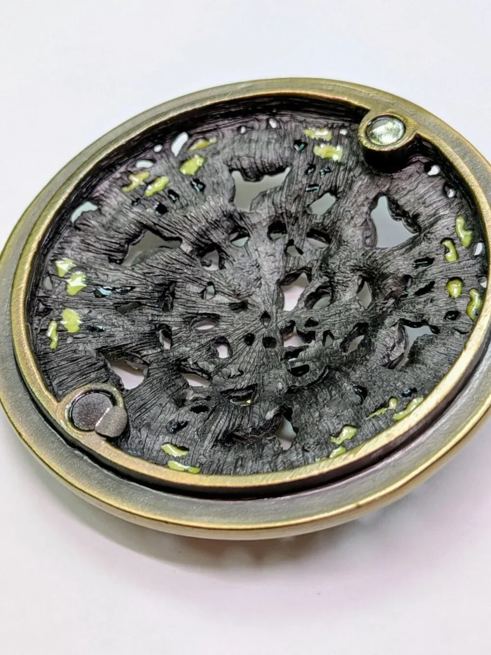 Magical Floral & Butterfly Keepsake Jeweled Trinket Box Metal, Enamel w Box